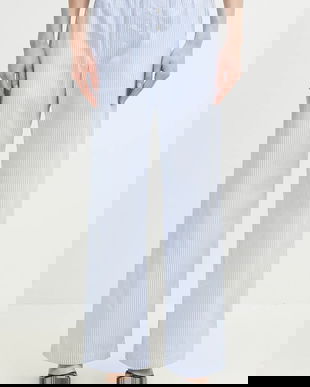 Fiorucci pantaloni de bumbac Striped Logo femei, lat, high waist, U02SPBPA299CO01BL02