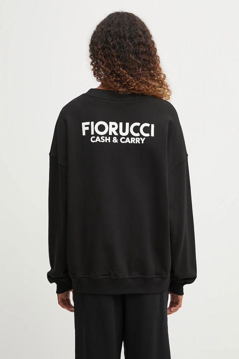 Fiorucci hanorac de bumbac Cash and Carry Print Relaxed Crewneck culoarea negru, cu imprimeu, W02FPSCR188CJ01BK01