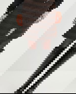 MM6 Maison Margiela fustă de lână culoarea maro, midi, evazati, S52MC0013.M35472.001F