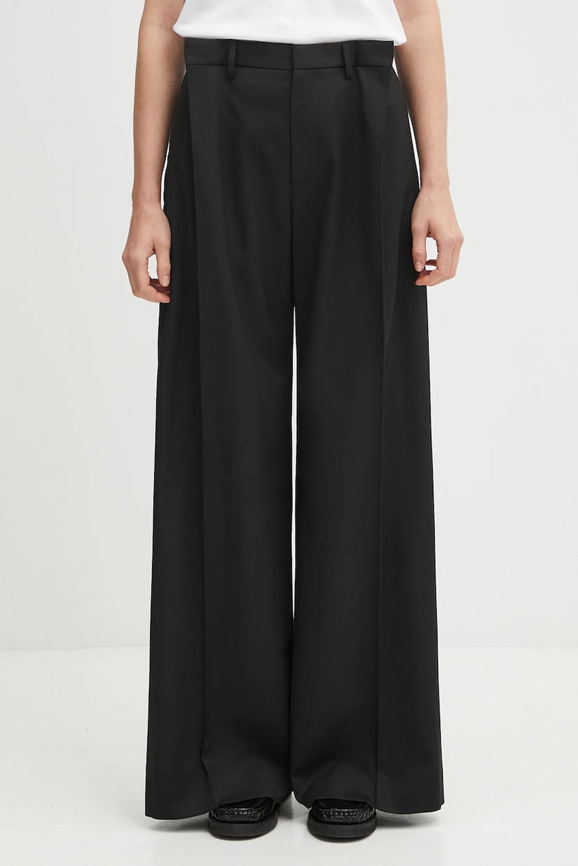 MM6 Maison Margiela pantaloni culoarea negru, lat, high waist, S52KA0539.M35227.900