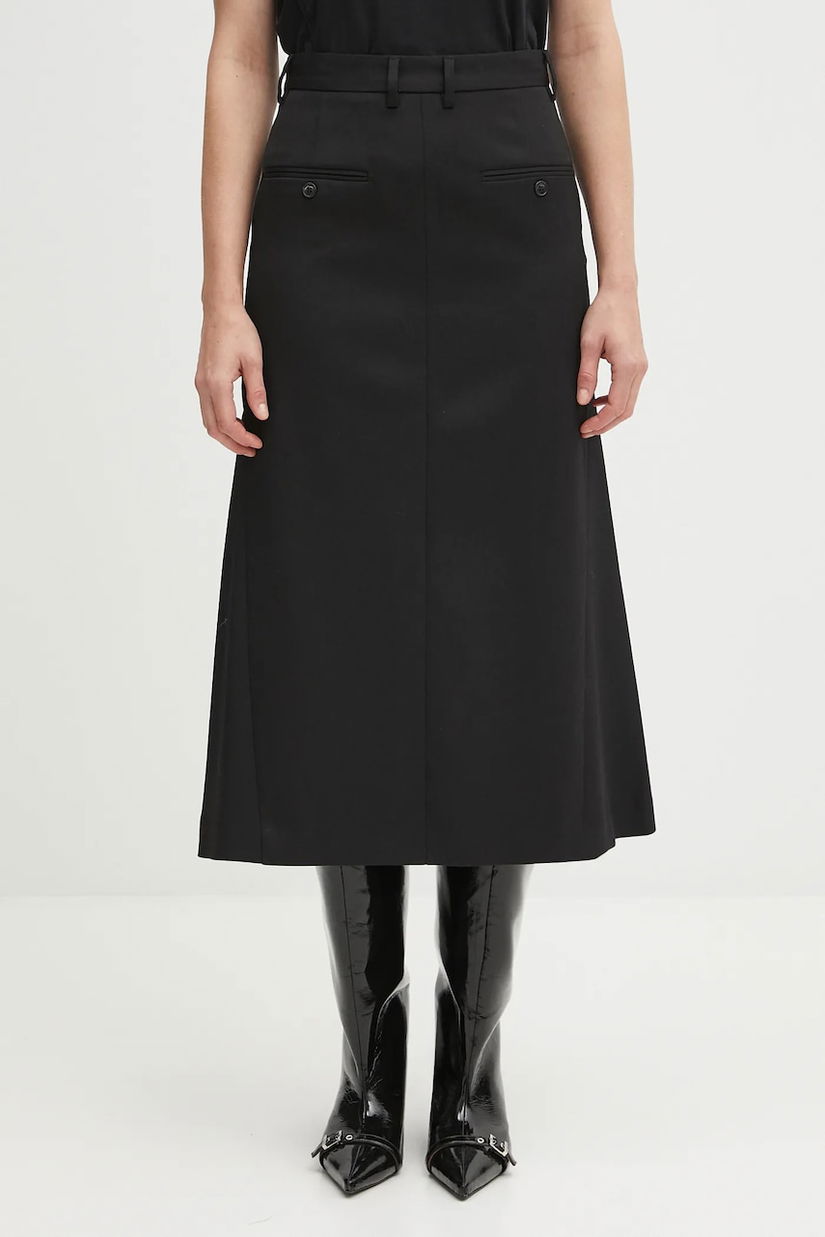 MM6 Maison Margiela fustă de lână culoarea negru, mini, creion, S52MI0021.S47848.900