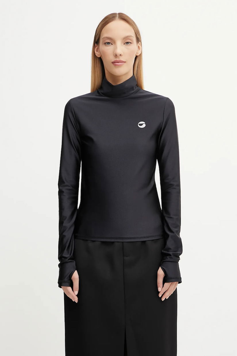 Coperni bluză Second Skin Turtleneck culoarea negru, cu imprimeu, COPJS20545