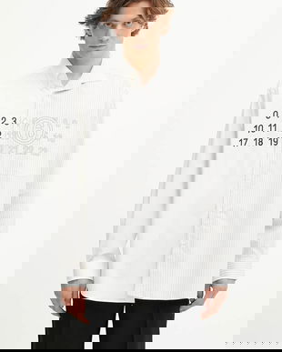 MM6 Maison Margiela camasa din bumbac culoarea alb, cu guler button-down, relaxed, SH0DT0025.MTN085.961