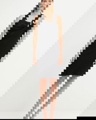 Coperni rochie din bumbac Washing Clip Rib Dress culoarea negru, midi, mulată, COPR192F5033