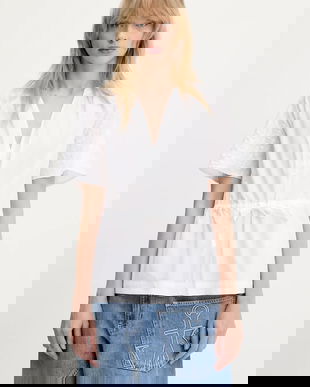 Samsoe Samsoe bluză din bumbac Satoma culoarea alb, uni, F25100007