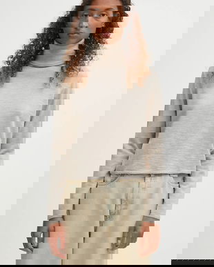 MM6 Maison Margiela pulover de lână culoarea bej, light, cu guler, S52HA0296.M13133.806M