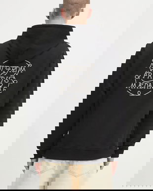Drôle de Monsieur hanorac de bumbac Le Hoodie Slogan Tresses culoarea negru, cu glugă, cu imprimeu, H.HO183.CO127