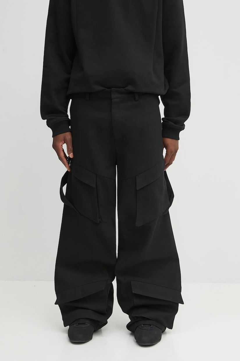 Heliot Emil pantaloni din bumbac bărbați, culoarea negru, simpli PREAW25_M_10_160_BLK01_CO