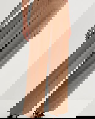 Fracomina pantaloni culoarea maro, lat, high waist, FS25WV3016W66101