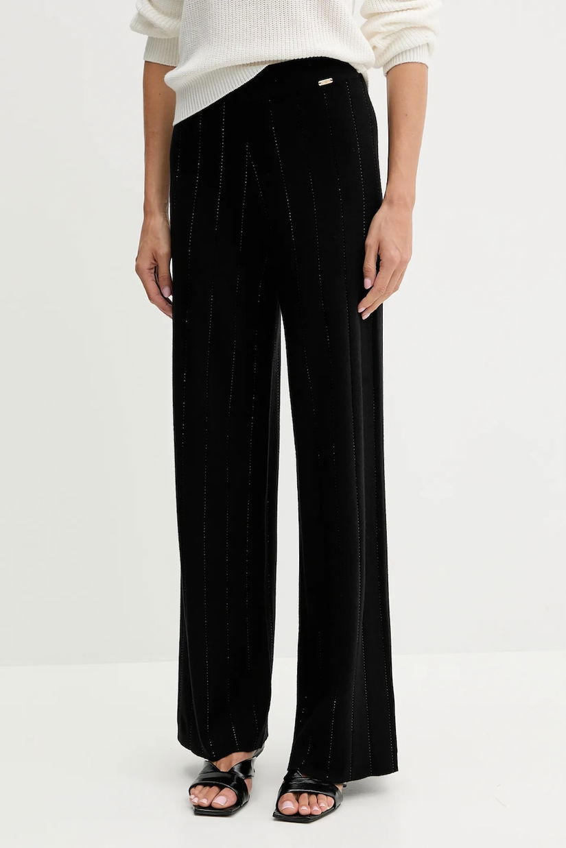 Fracomina pantaloni de trening culoarea negru, drept, high waist, FS25WV3002K50401