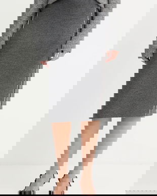 Simona Corsellini fustă din amestec de lână culoarea gri, midi, creion, A25CPGOE0101