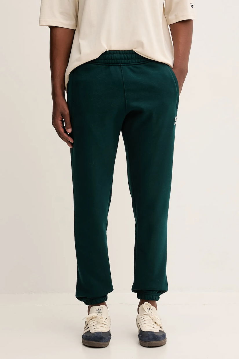 adidas Originals pantaloni de trening Trefoil Essentials culoarea verde, uni, JZ3585