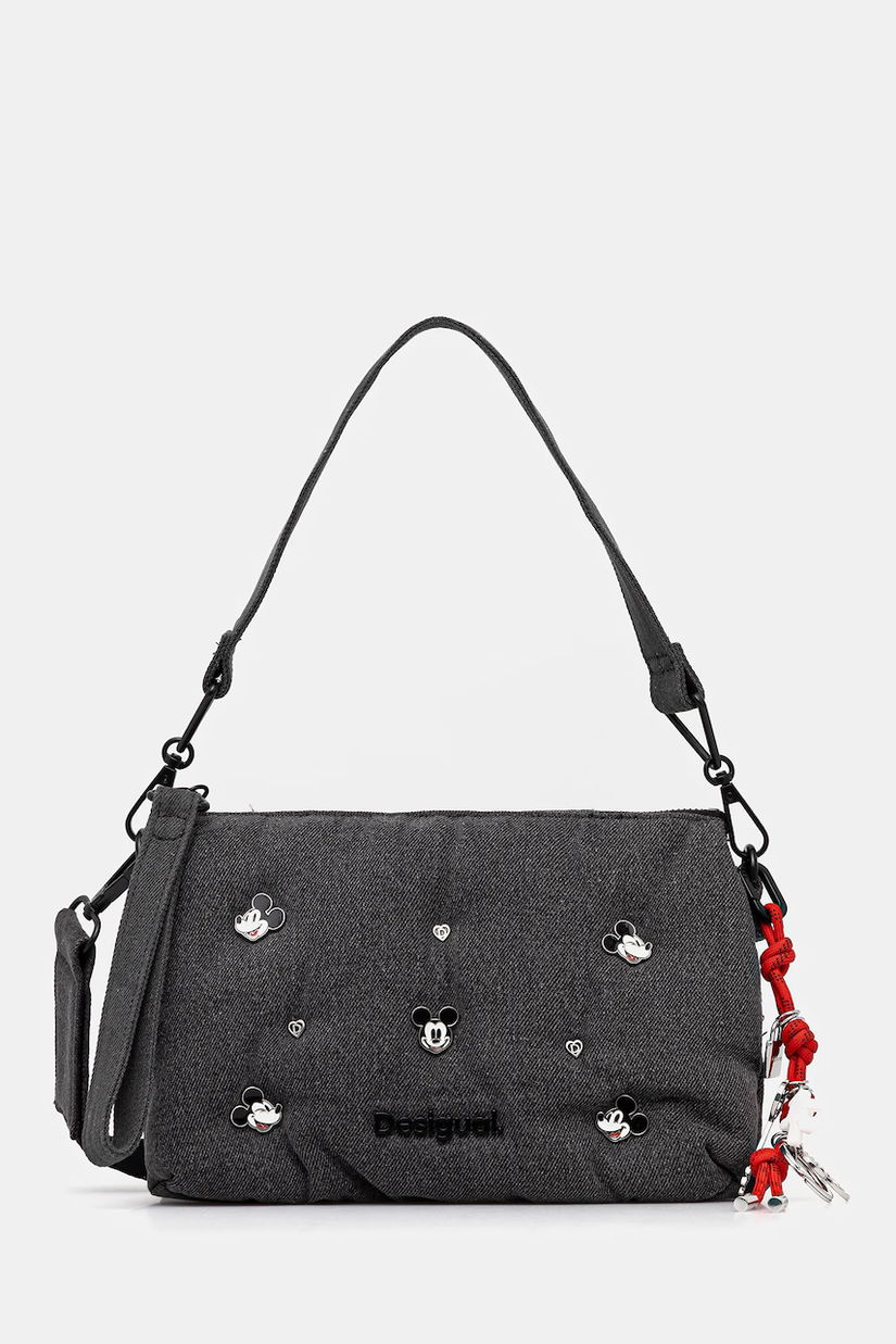 Desigual poșetă MICKEY STUD culoarea gri, 25WAXD08