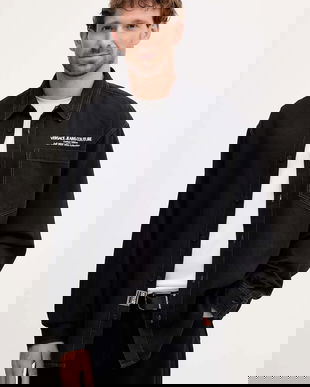 Versace Jeans Couture cămașă din bumbac culoarea negru, cu guler clasic, regular, 79GAL251 DW118SW0