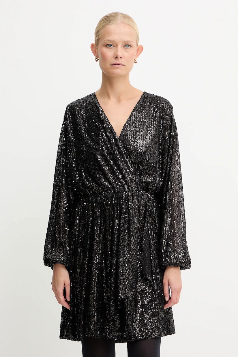 BOSS Orange rochie culoarea negru, mini, evazați, 50548326