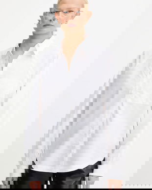 BOSS Orange cămașă din bumbac culoarea alb, cu guler clasic, relaxed, 50552163