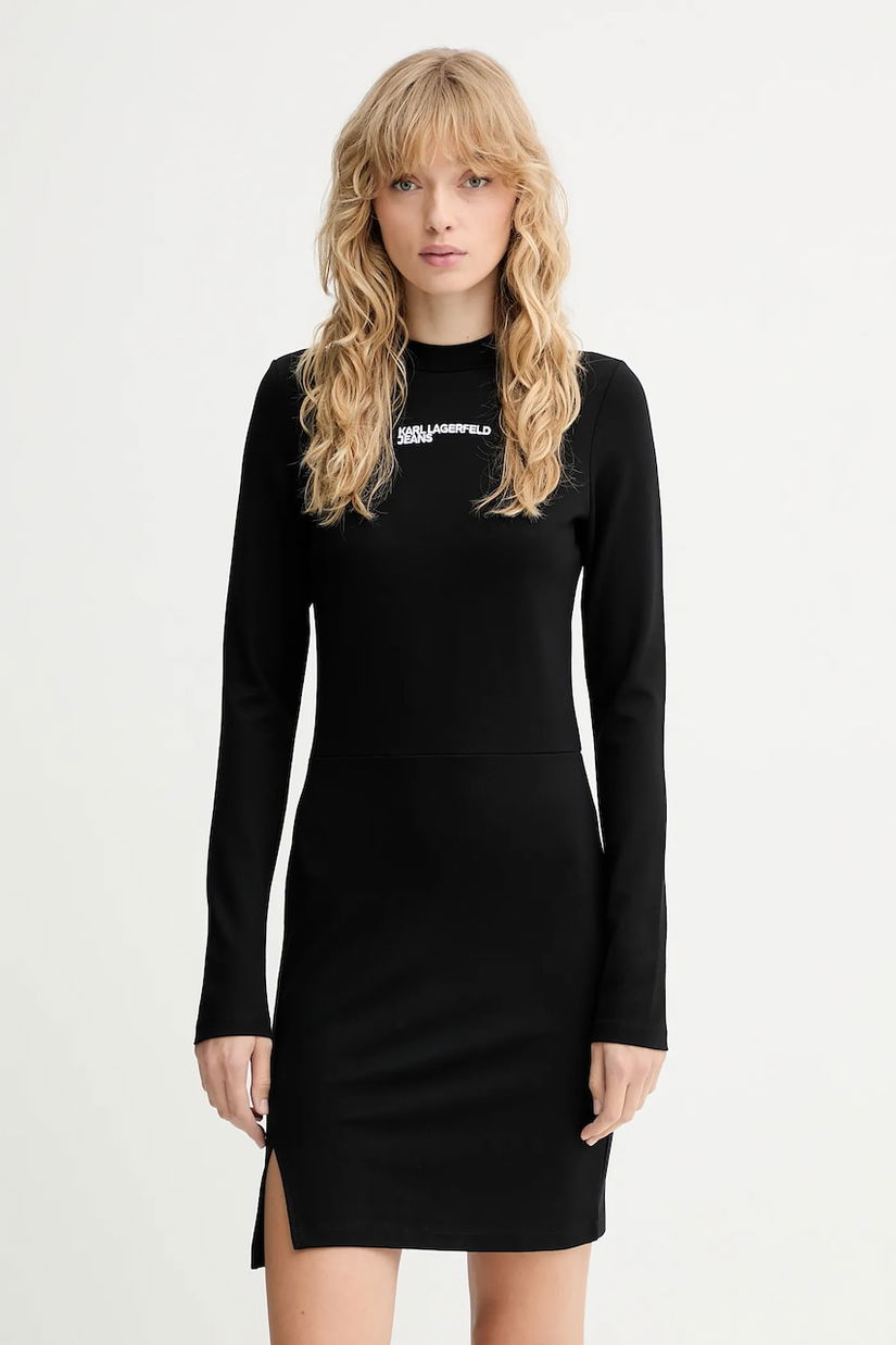 Karl Lagerfeld Jeans rochie culoarea negru, mini, mulată, A4W13005