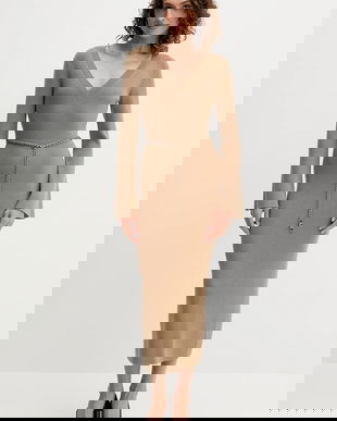 MICHAEL Michael Kors rochie cu lână culoarea verde, maxi, mulată, MF5835G4VR