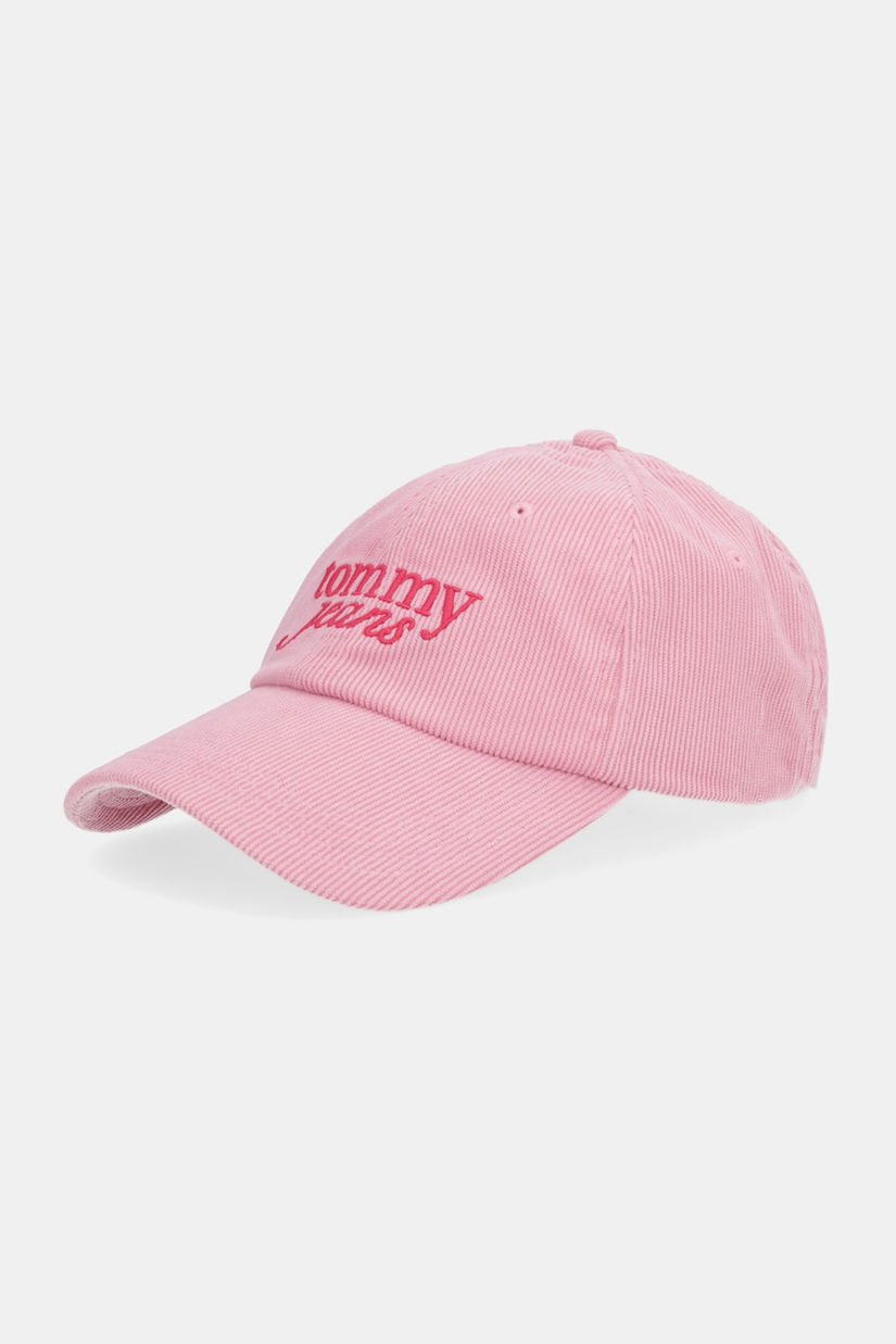 Tommy Jeans șapcă de baseball din catifea culoarea roz, AW0AW17908