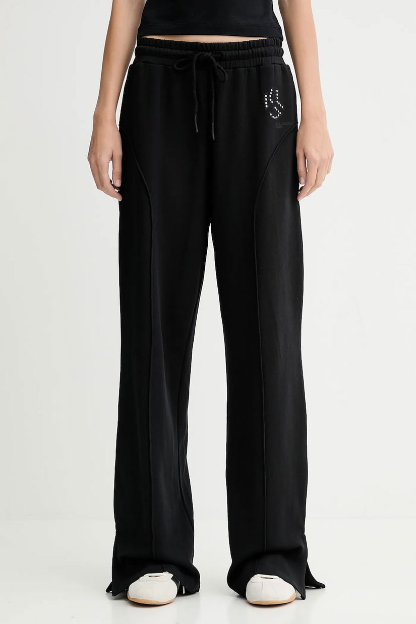 Karl Lagerfeld Jeans pantaloni de trening din bumbac culoarea negru, cu imprimeu, A4W10080