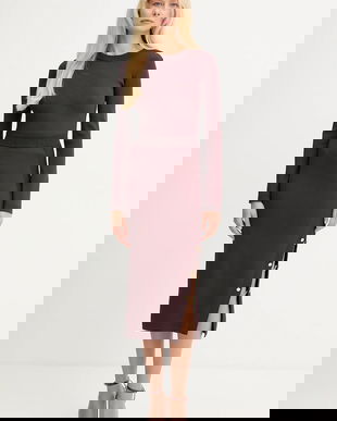 Elisabetta Franchi rochie culoarea bordo, midi, mulata, AM28S57E2