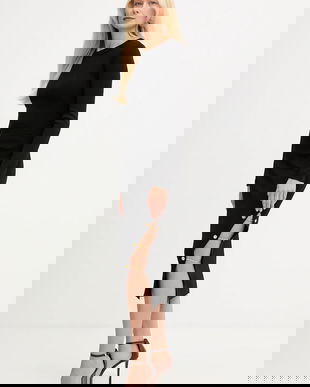 Elisabetta Franchi rochie culoarea negru, midi, mulata, AM28S57E2