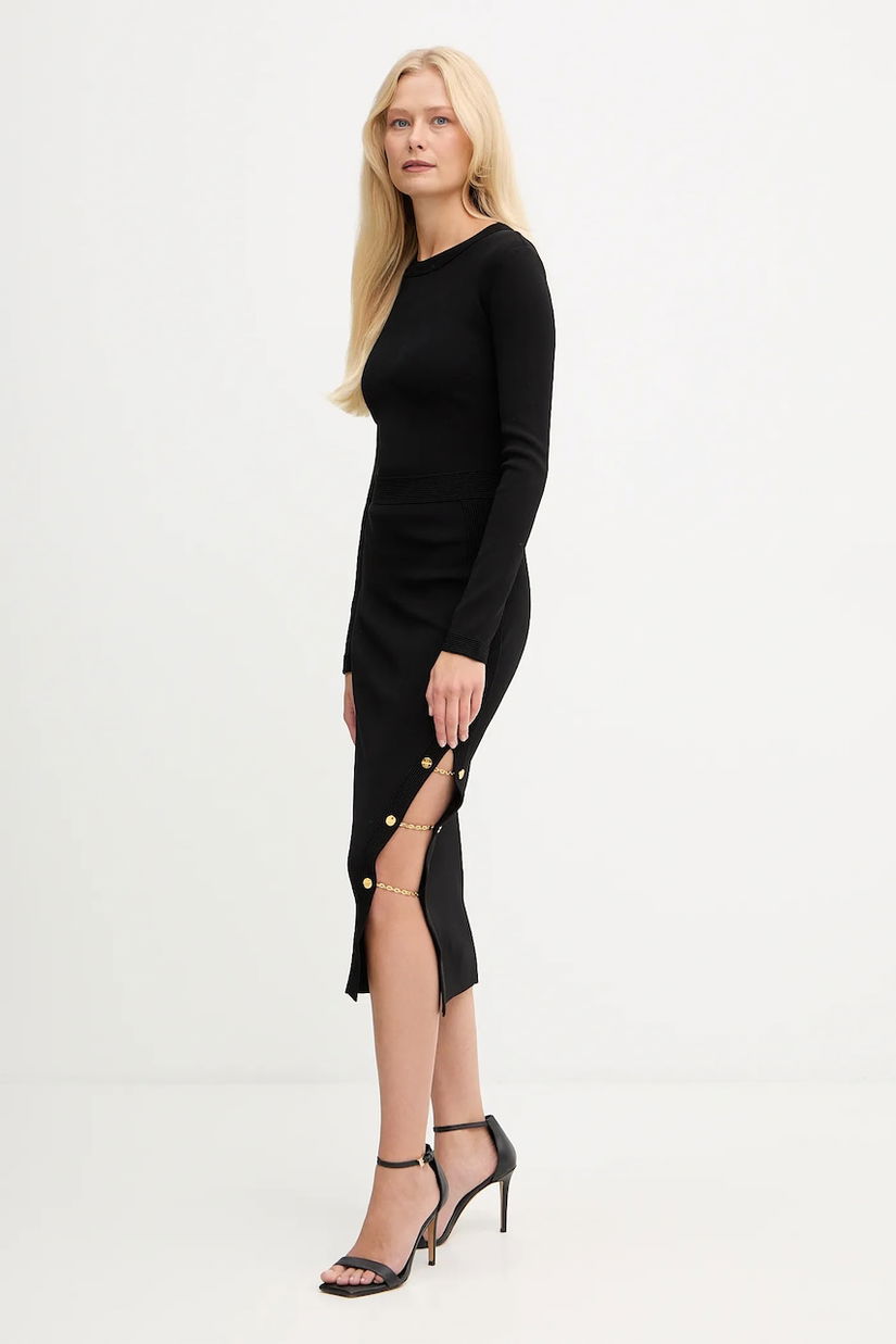 Elisabetta Franchi rochie culoarea negru, midi, mulata, AM28S57E2