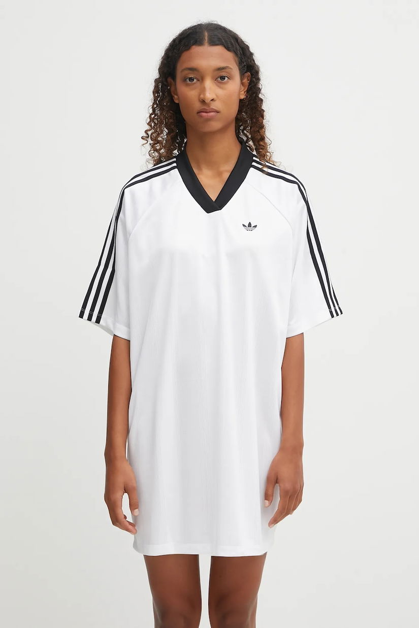 adidas Originals rochie Jacquard Dress culoarea alb, mini, oversize, KB8153