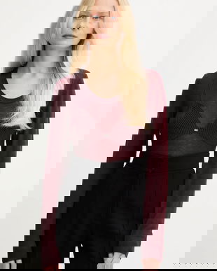 Elisabetta Franchi pulover din amestec de lână culoarea bordo, light, MK35S57E2