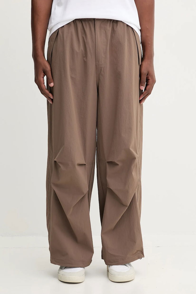 adidas Originals pantaloni Ess Parachute culoarea maro, drept, JW1087