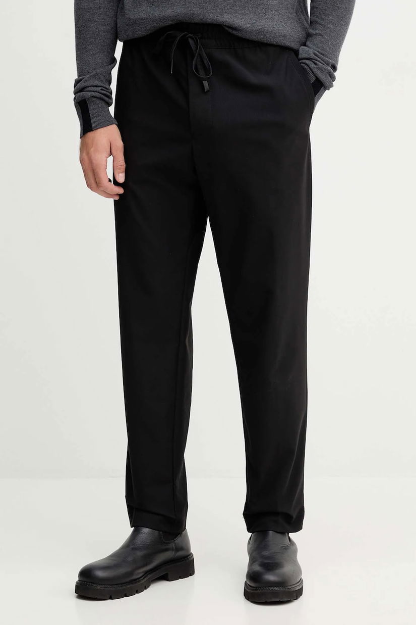 BOSS Green pantaloni culoarea negru, mulata, 50544256