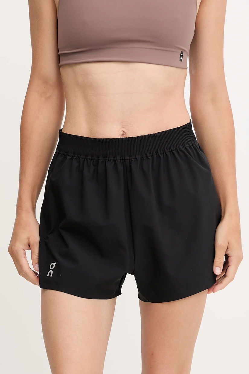 ON running pantaloni scurți de antrenament culoarea negru, uni, high waist, 1WF10330553