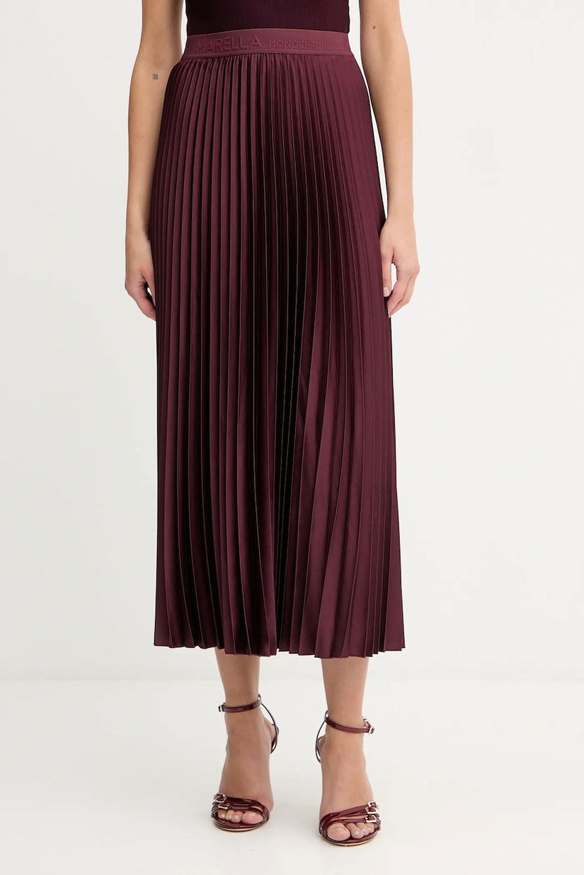 Marella fustă culoarea bordo, maxi, evazati, 2523106045200