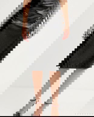 Elisabetta Franchi fustă culoarea negru, midi, creion, GO12757E2