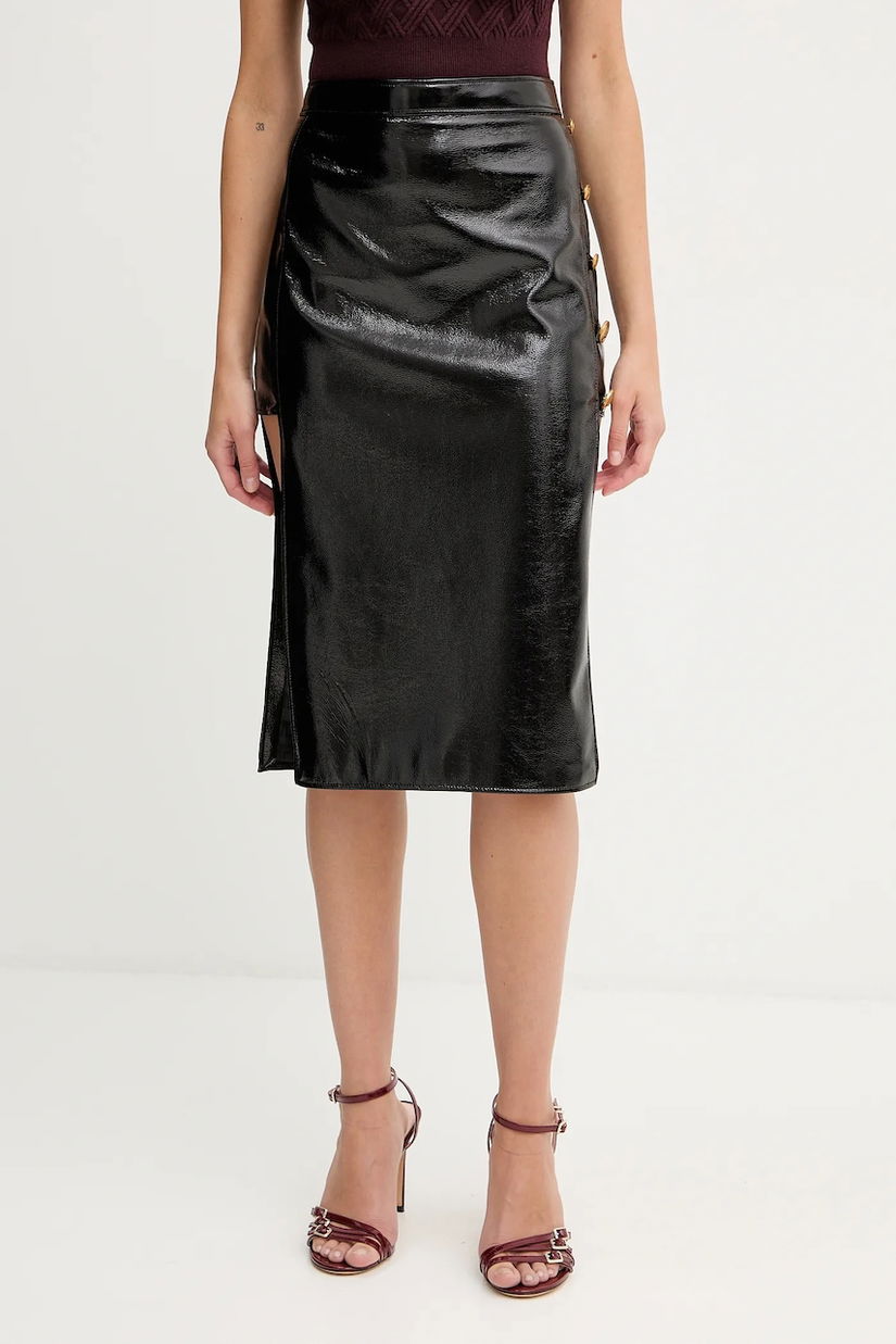 Elisabetta Franchi fustă culoarea negru, midi, creion, GO12757E2