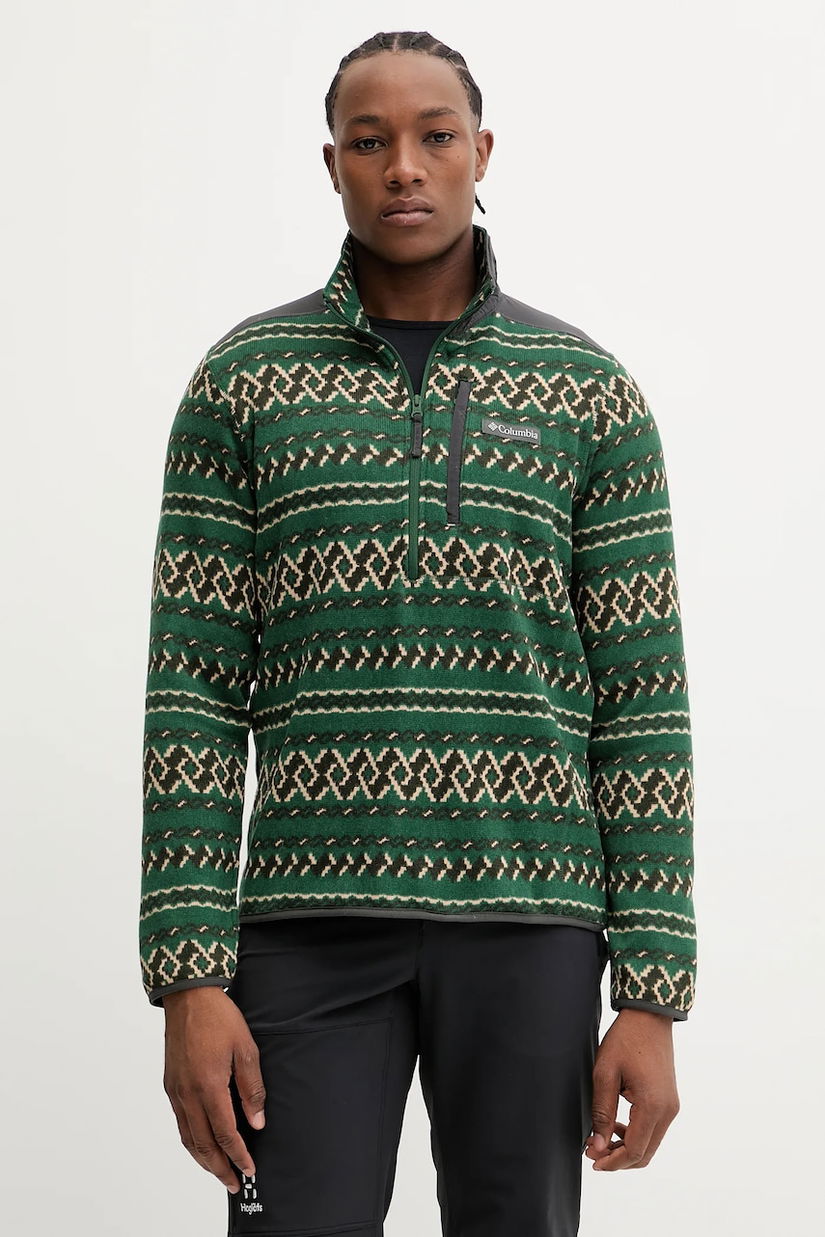 Columbia hanorac în aer liber Sweater Weather culoarea verde, cu model, 2097741