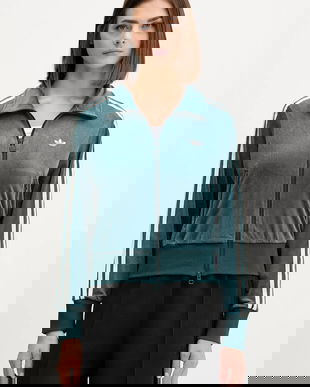 adidas Originals bluză din velur Fb Liberty Tt culoarea verde, cu imprimeu, JW5267