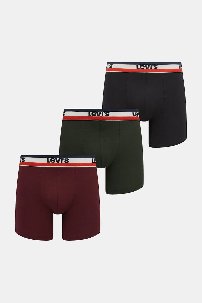 Levi's boxeri 3-pack culoarea bordo, 37149-1220