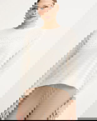 Gaudi pulover din amestec de lână culoarea bej, 521BD53009