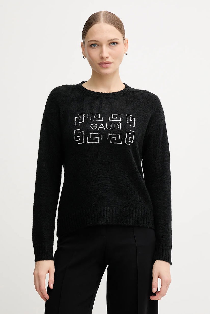 Gaudi pulover din amestec de lână culoarea negru, 521BD53009