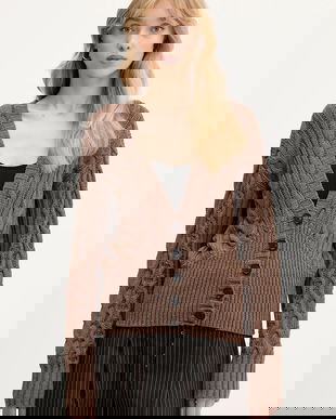 Miss Sixty cardigan culoarea maro, 6S3RJ48100