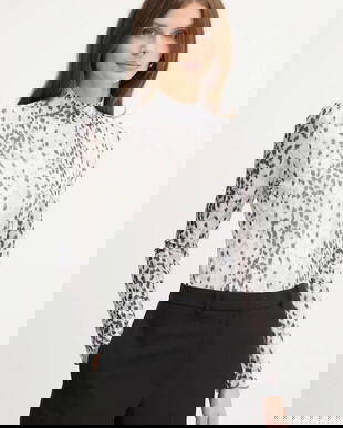 Karl Lagerfeld bluză culoarea alb, uni, A4W17044