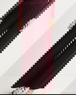 Marc Aurel pantaloni culoarea bordo, lat, high waist, 1891-7000-73813