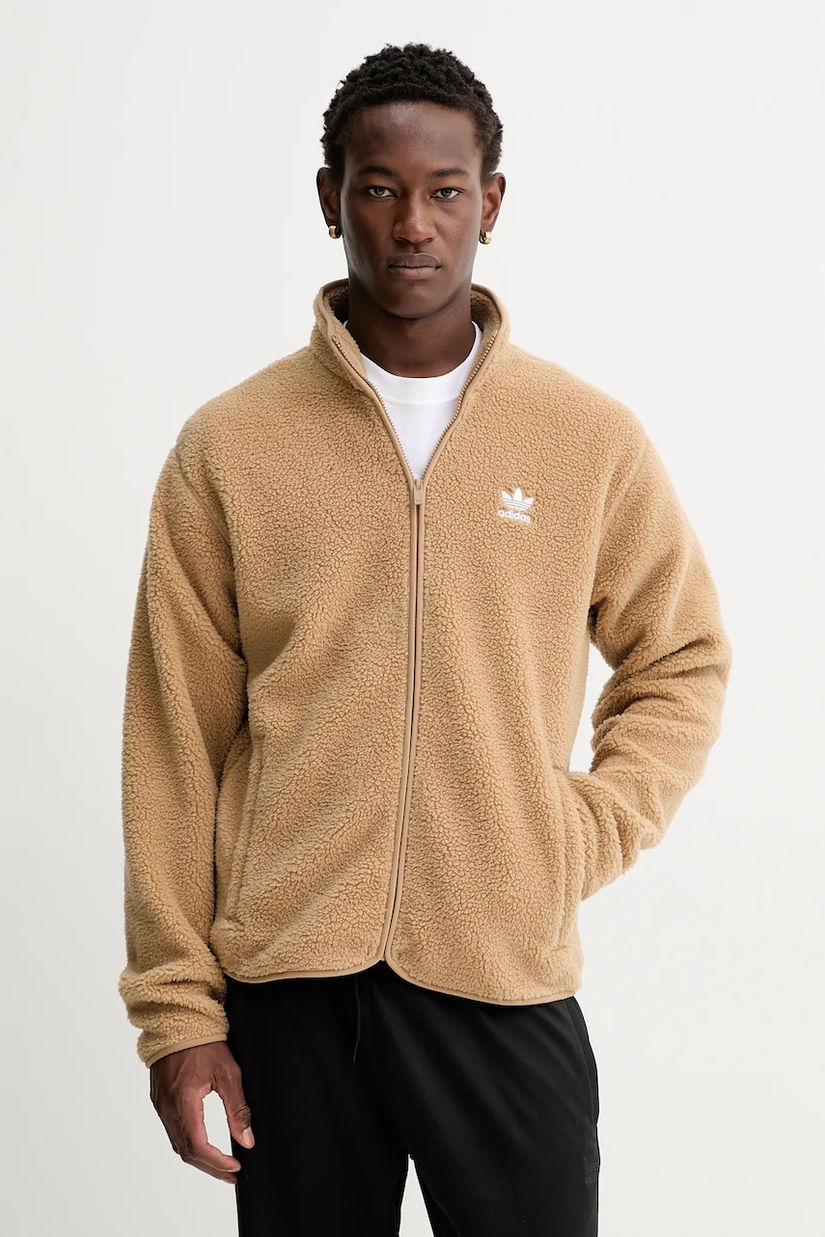 adidas Originals hanorac fleece Essentials culoarea maro, uni, JW3530