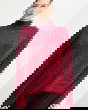 Marc Aurel pulover din amestec de lână culoarea roșu, călduros, cu turtleneck, 8026-8000-82046