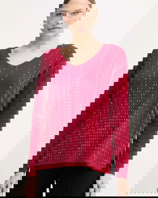 Joseph Ribkoff pulover din amestec de mătase culoarea bordo, light, 254966