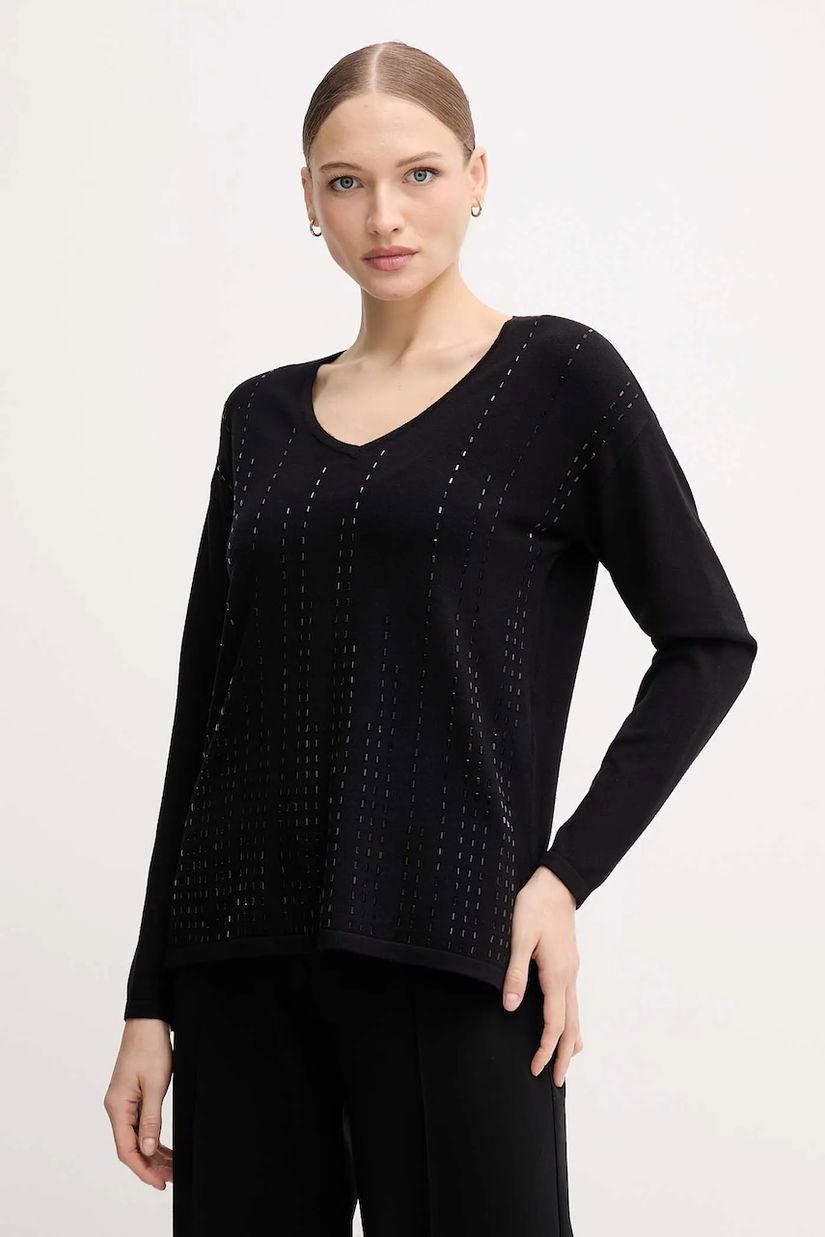 Joseph Ribkoff pulover din amestec de mătase culoarea negru, light, 254966