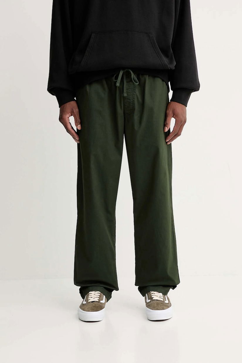Vans pantaloni culoarea verde, drept, VN0A5FJJEMU1