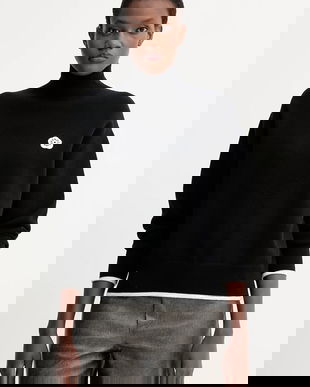 Kenzo pulover din amestec de lână culoarea negru, cu guler, FF62PU7183LF