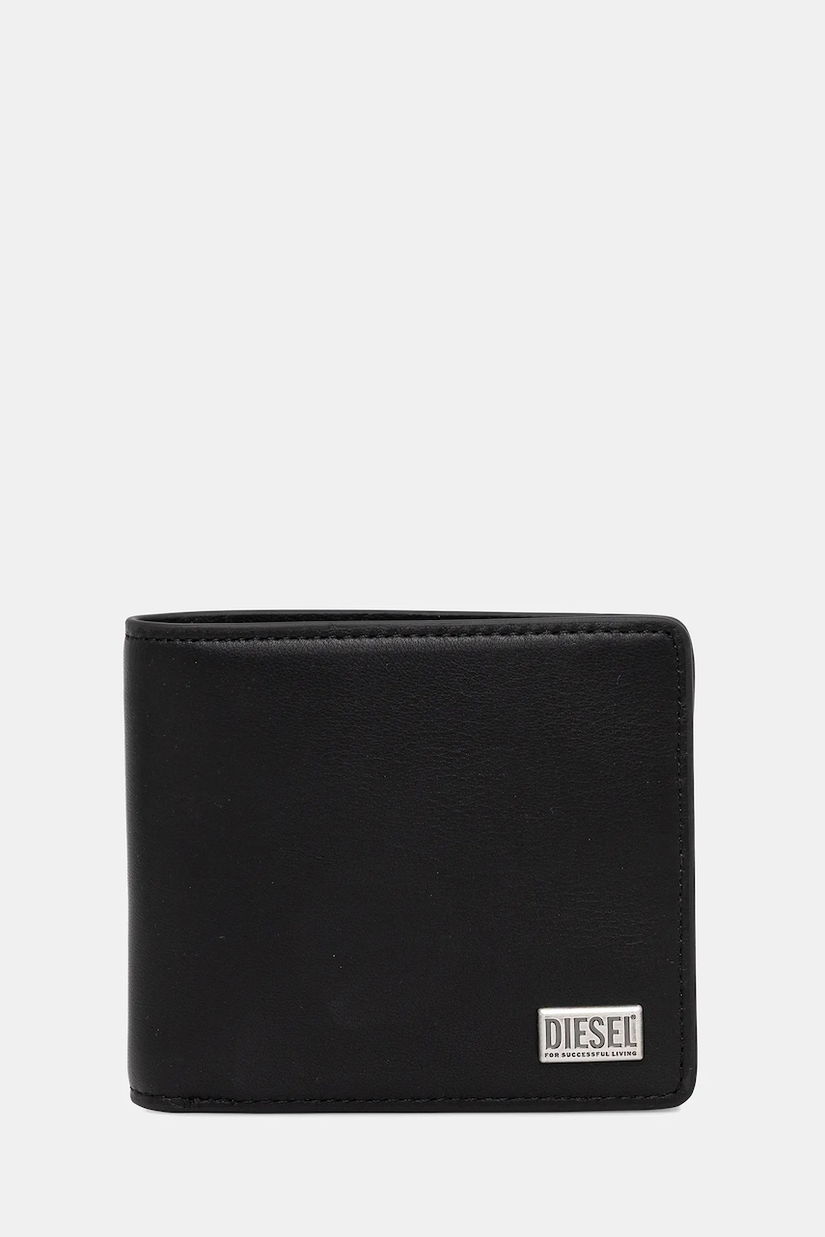 Diesel portofel de piele BISCOTTO BISCOTTO BI FOLD COIN culoarea negru, X10420.PR227